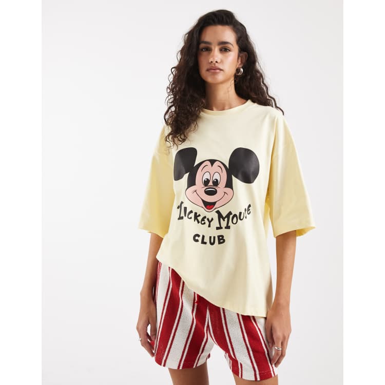トップス MICKEY MOUSE CLUB GRAPHIC T-SHIRT 3XL ASOS DESIGN x Disney t-shirt Mickey Mouse Club graphic in yellow