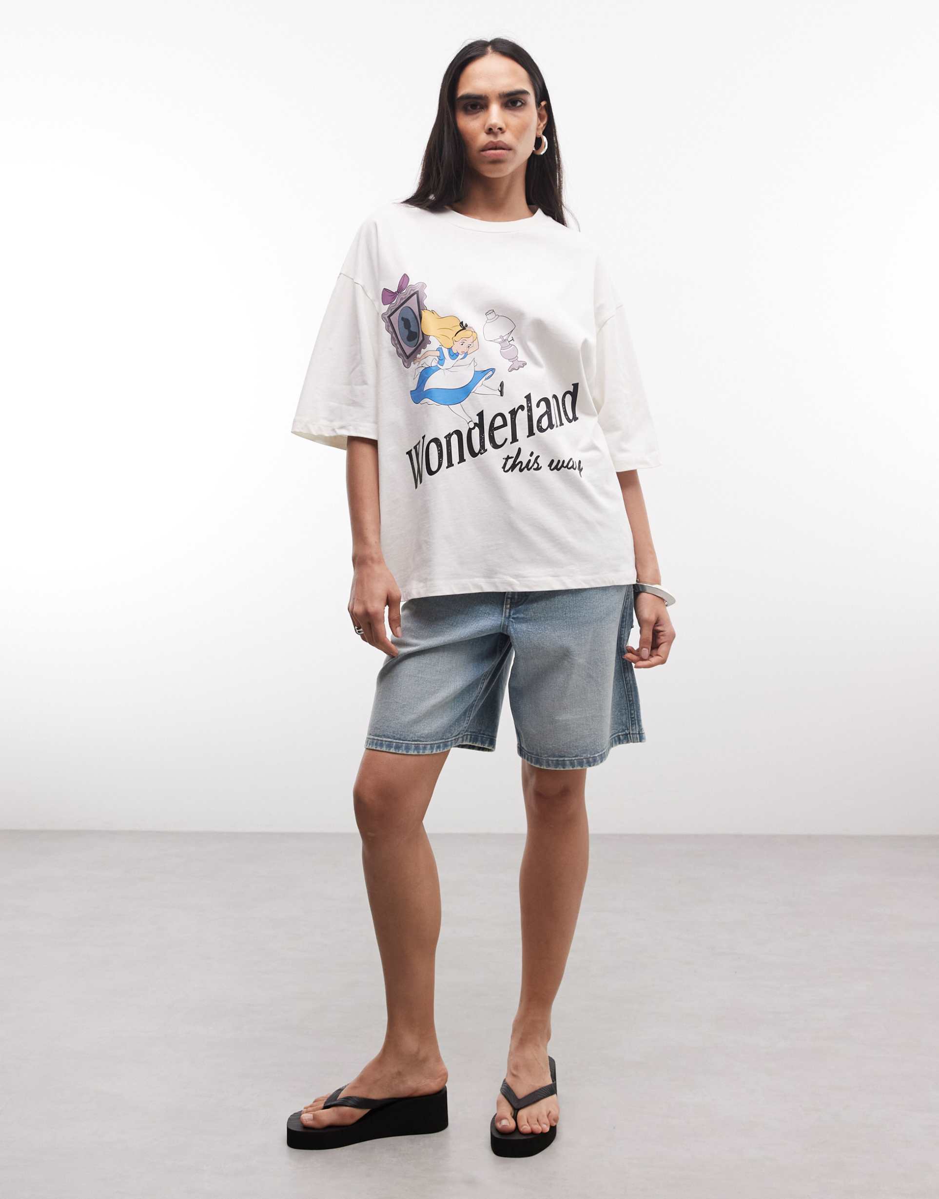 asos design x disney t-shirt with alice in wonderland graphic