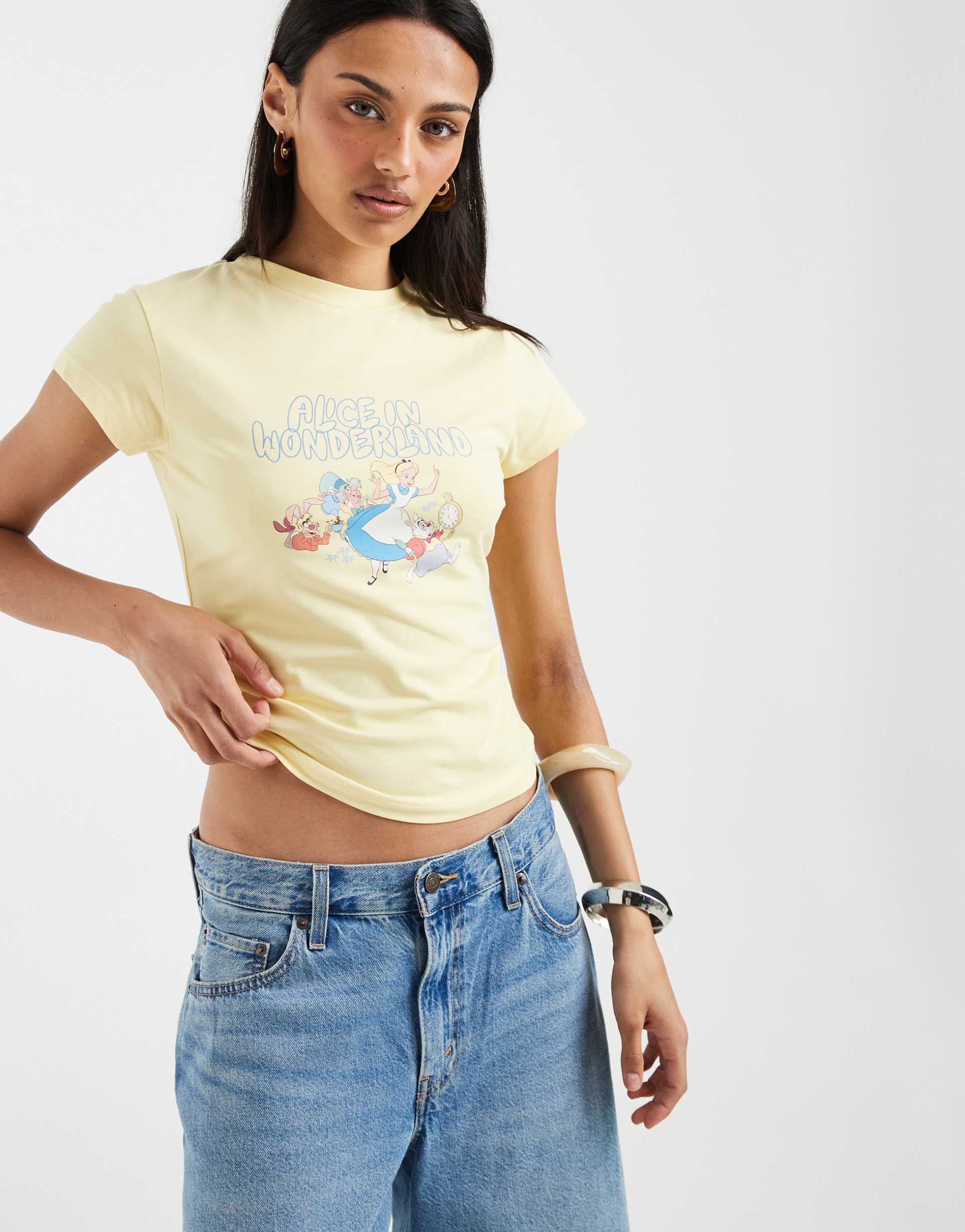 asos design x disney t-shirt with alice in wonderland graphic