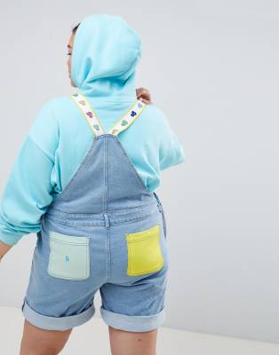 asos design x glaad & denim jacket in colourblock