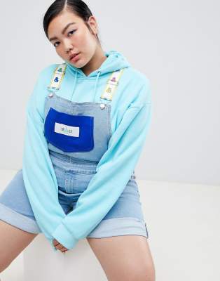 asos design x glaad & denim jacket in colourblock