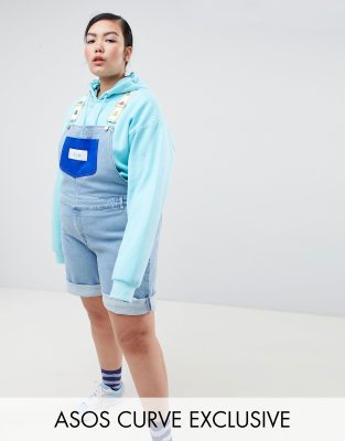 ASOS DESIGN x glaad & Curve overalls in color block-Multi