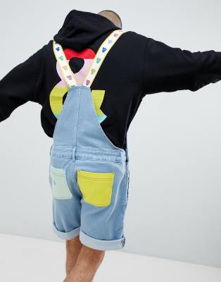 asos design x glaad & denim jacket in colourblock