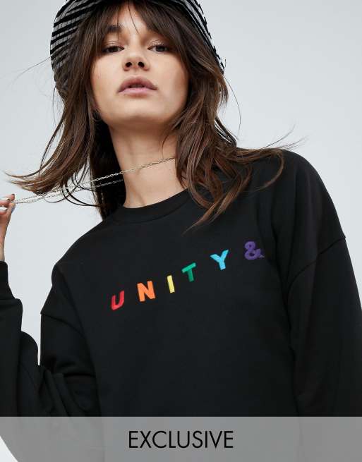 ASOS DESIGN x glaadu0026 oversized sweatshirt with embroidery | ASOS
