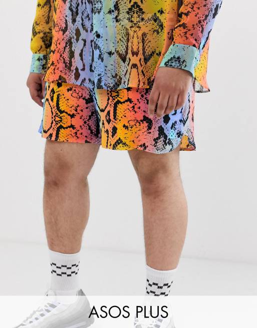 ASOS DESIGN x glaad& Plus – Transparentes Oversized-Hemd und Laufshorts mit Schlangenhautprint, 2 von 2
