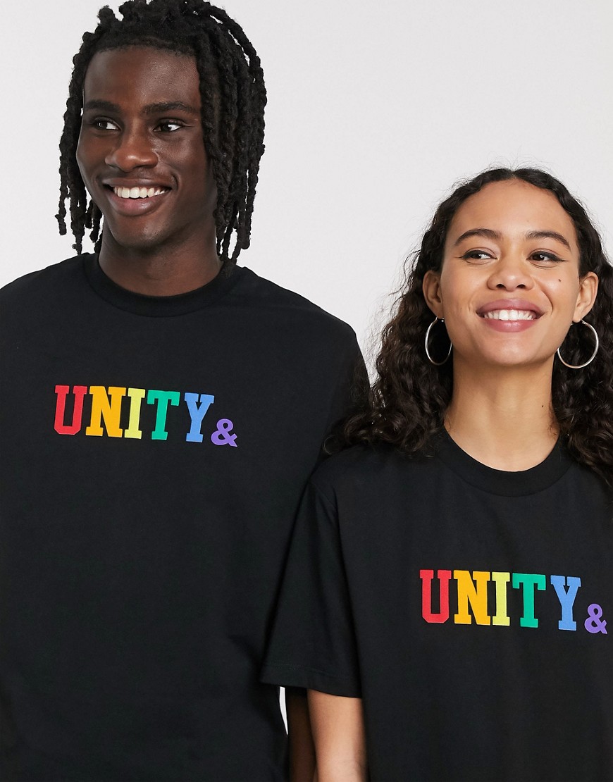 ASOS DESIGN x glaad& – Svart t-shirt i unisex-modell med unity-logga