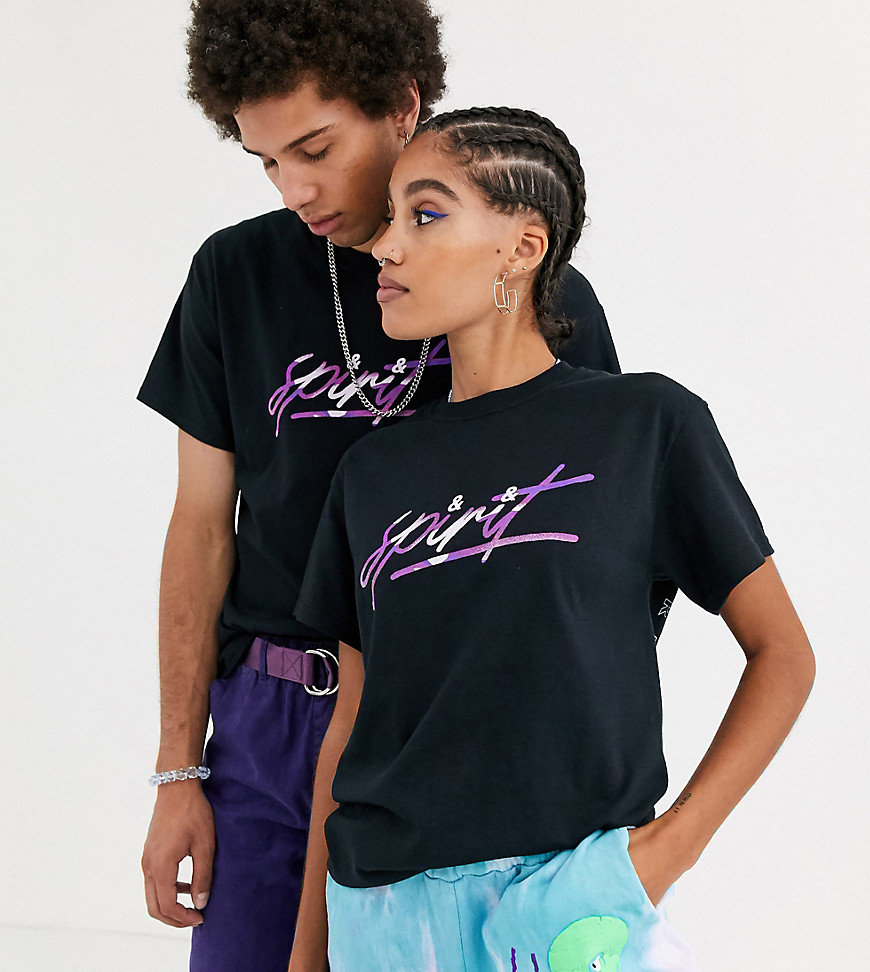 ASOS DESIGN x GLAAD – T-shirt med avslappnad passform och Spirit Day-tryck på ryggen-Svart