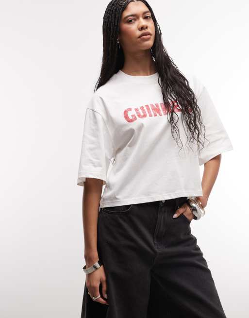 ASOS DESIGN X GUINNESS Relaxed tee in white with print, 4 of 4