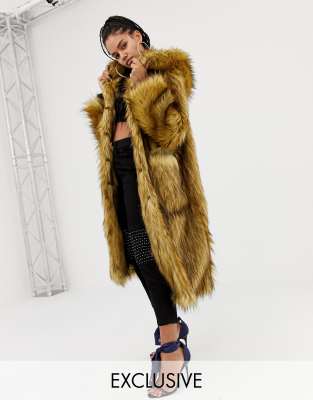 oversized fur hooded coat