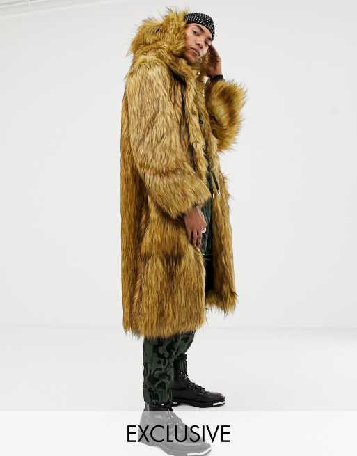 Mens oversized hot sale fur coat