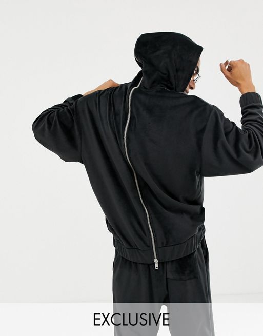 Reebok velour hoodie in navy exclusive to asos