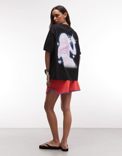 ASOS DESIGN X Z. Larsson - Sort oversized T-shirt med licenseret print - Officielt merch, 2 af 4