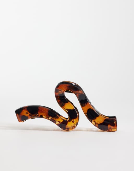 ASOS DESIGN - XL haarklem met golvend ontwerp in tortoise, 2 van 3