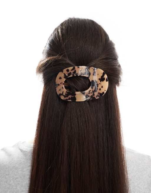 ASOS DESIGN - XL - Horisontal hårklemme med skildpaddemønster