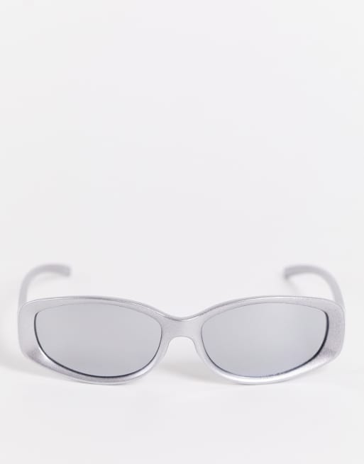 ASOS DESIGN - y2k runner zonnebril in zilver - SILVER, 4 van 4