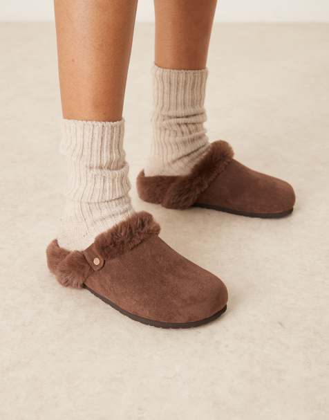 ASOS DESIGN - Zabby - Chaussons sabots en suédine - Chocolat - view 1