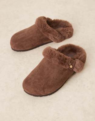 Asos Design Zabby Clog Mule Slippers In Brown