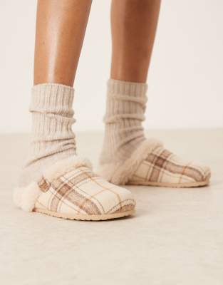 ASOS DESIGN - Zabby - Karierte Mules-Hausschuhe-Bunt