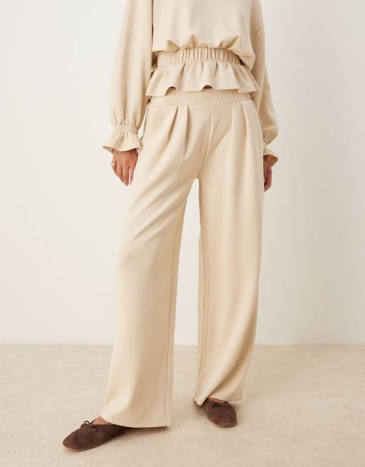 ASOS DESIGN - Zachte cupro joggingbroek met superwijde pijpen in stone, 2 van 5