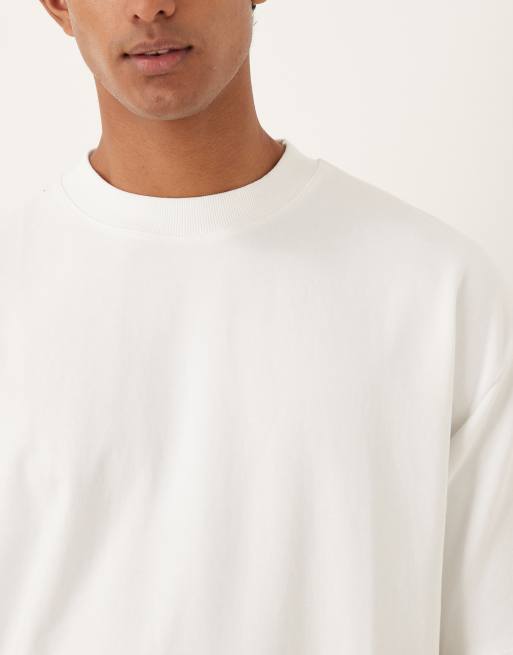 ASOS DESIGN - Zachte oversized recht T-shirt van zware stof in wit, 5 van 5