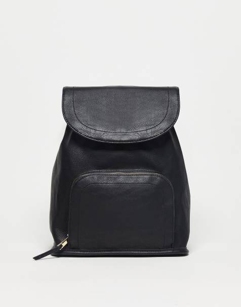 ASOS DESIGN - Zachte rugzak met ritsvak aan de voorkant in zwart - view 1