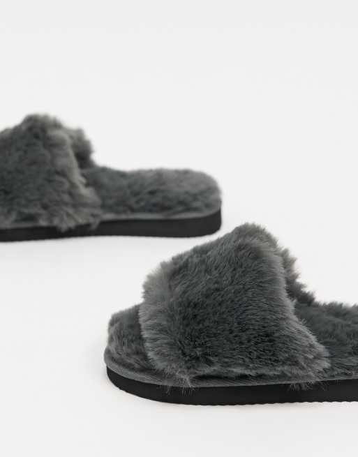 ASOS DESIGN - Zack - Chunky slider-hjemmesko i grå, 2 af 4