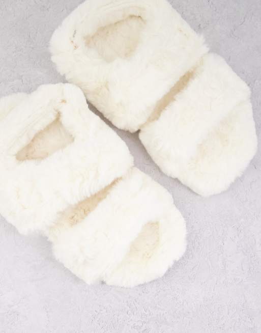 ASOS DESIGN – Zactually – Sporty – Gräddvita innetofflor