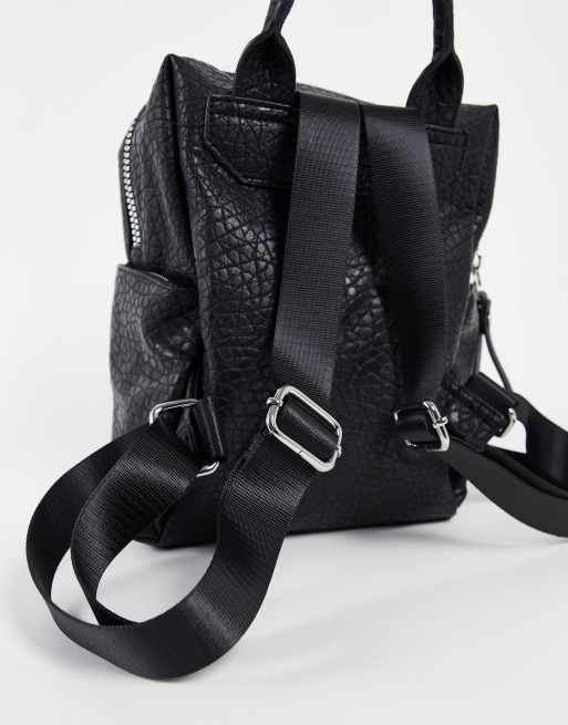 ASOS DESIGN - Zaino con motivo a grani e cerniere lampo spesse, colore nero, 2 di 4