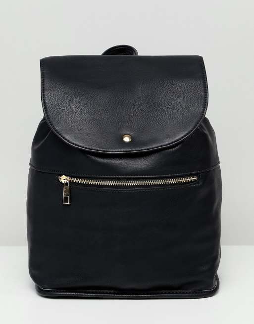 ASOS DESIGN - Zaino morbido con cerniera lampo, colore nero