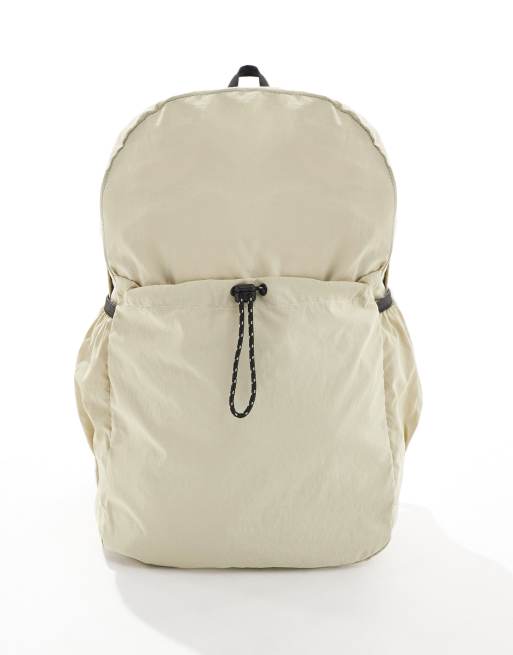 ASOS DESIGN Zaino morbido ecru con dettagli neri ASOS