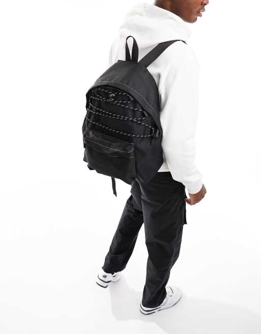 ASOS DESIGN Zaino nero in nylon con dettagli tecnici ASOS