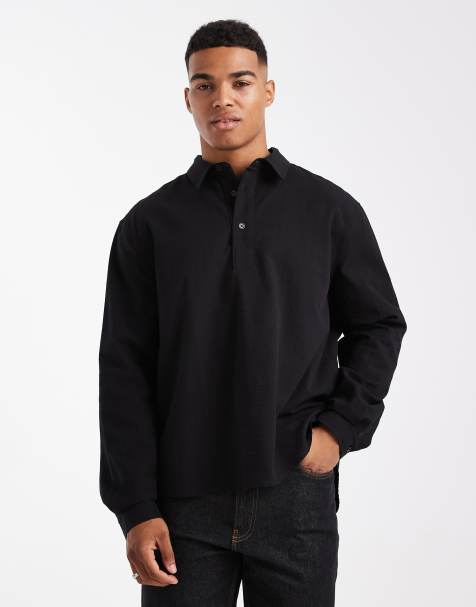 ASOS DESIGN relaxed overhead shirt in black