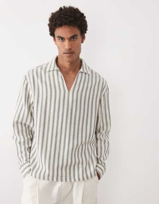 ASOS DESIGN – Zakładana przez głowę koszula oversize w czarno-białe paski, 2 z 5