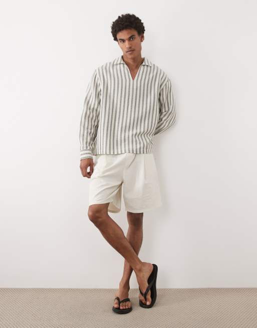 ASOS DESIGN – Zakładana przez głowę koszula oversize w czarno-białe paski, 3 z 5