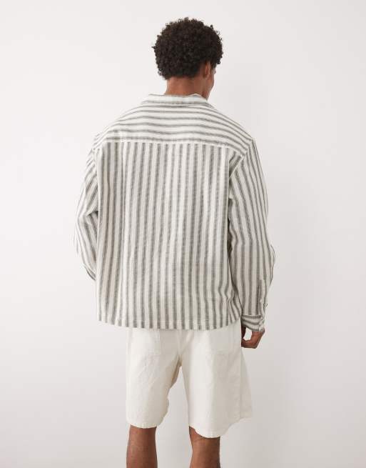 ASOS DESIGN – Zakładana przez głowę koszula oversize w czarno-białe paski, 5 z 5