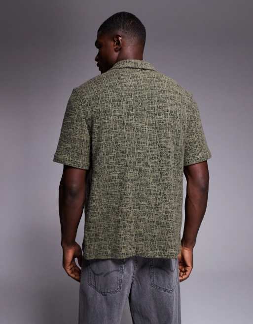ASOS DESIGN – Żakardowa koszula o regularnym kroju w kolorze khaki, 3 z 5