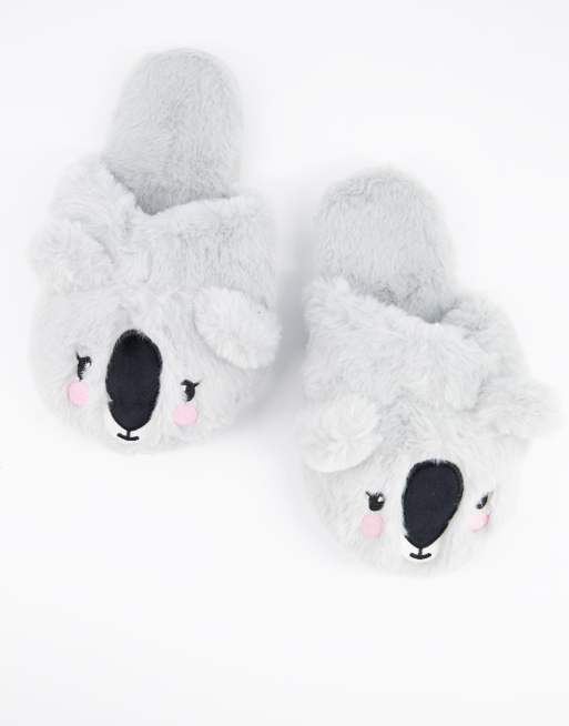 ASOS DESIGN Zakki Chaussons koala Gris