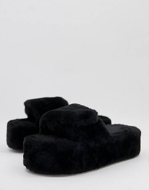 asos.com | ASOS DESIGN Zala chunky flatform slipper in black