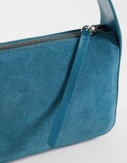 ASOS DESIGN zamszowa torba z uchwytem w kolorze teal, 3 z 4