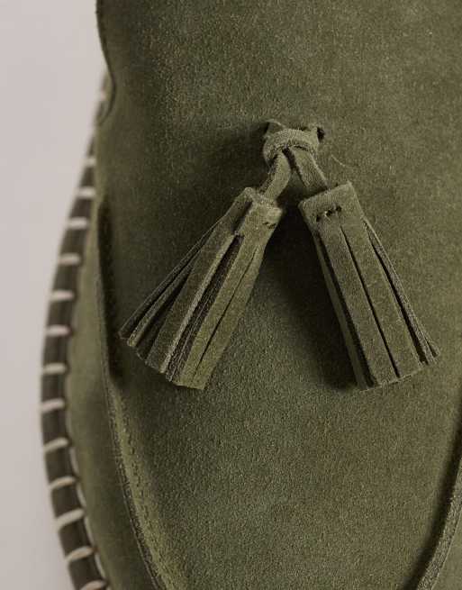 ASOS DESIGN – Zamszowe espadryle z frędzlami w kolorze khaki, 4 z 4