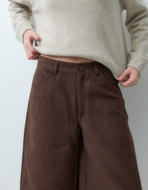 ASOS DESIGN zamszowe szorty bermudy w kolorze brązowym, 3 z 5