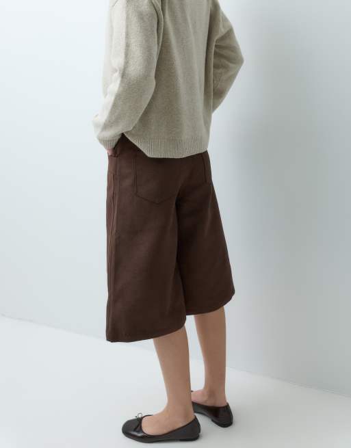 ASOS DESIGN zamszowe szorty bermudy w kolorze brązowym, 5 z 5