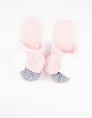 pink pom pom slippers