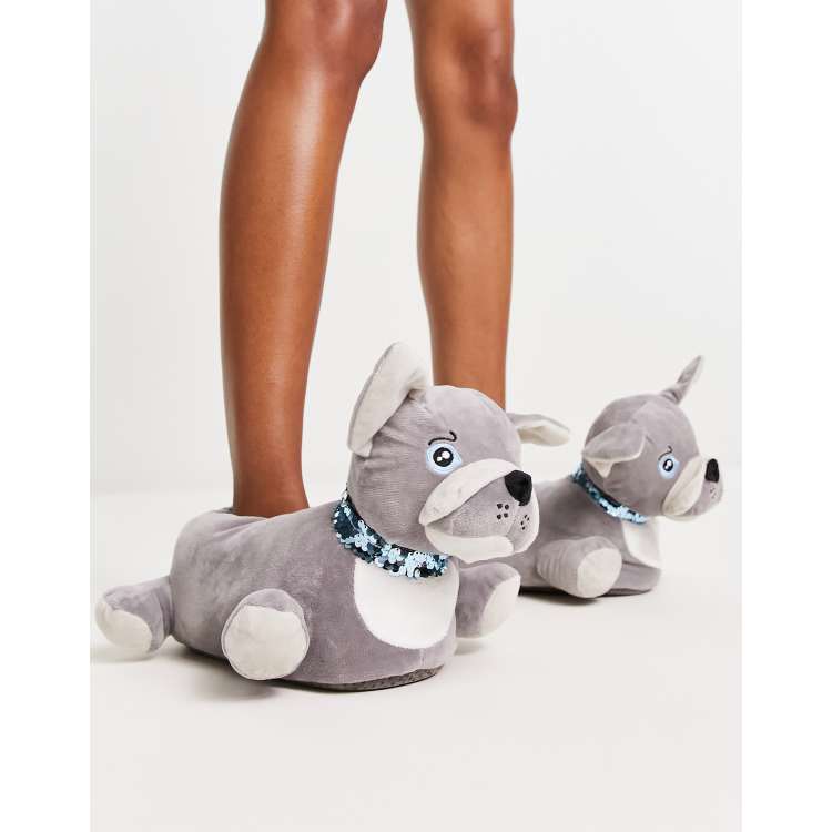 Sleepy French Bulldog Love Women's Cotton Mop Slippers