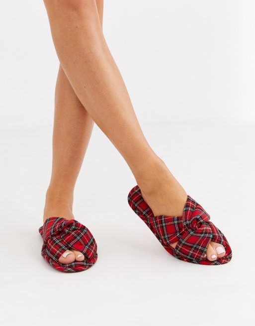 Tartan slippers hot sale