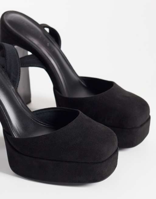 ASOS DESIGN zapatos de tacón alto con plataforma y punta afilada en negro, 2 de 4