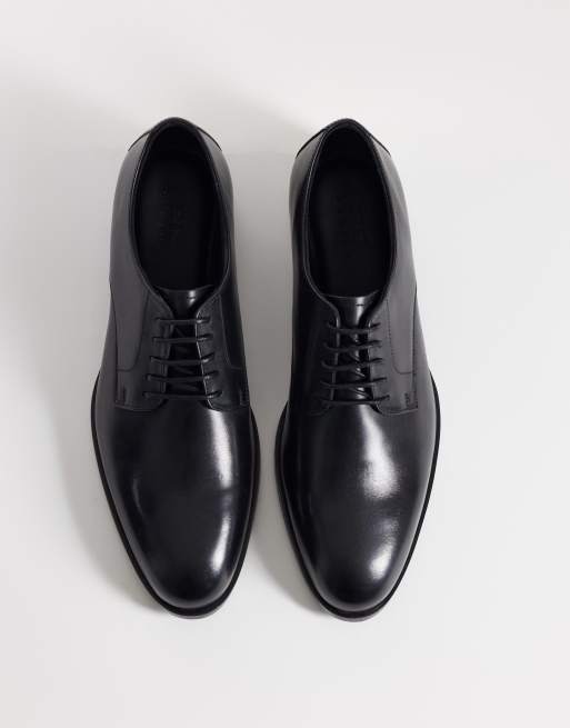 ASOS DESIGN - Zapatos Derby negros con cordones de cuero, 2 de 4