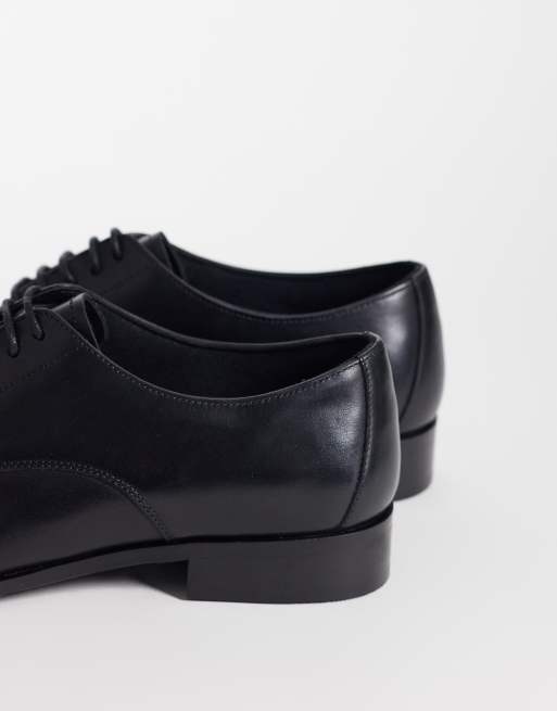 ASOS DESIGN - Zapatos Derby negros con cordones de cuero, 4 de 4