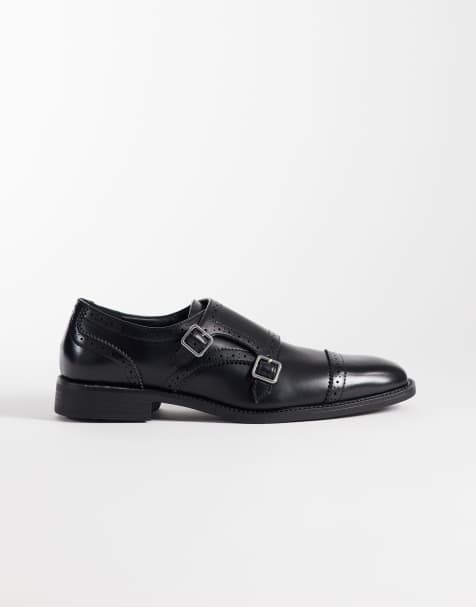 ASOS DESIGN - Zapatos Monk negros con dos tiras y detalle Oxford - view 1