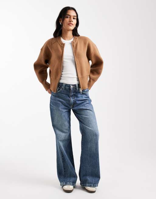 ASOS DESIGN – Zapinany na zamek sweter w kolorze toffi, 3 z 4